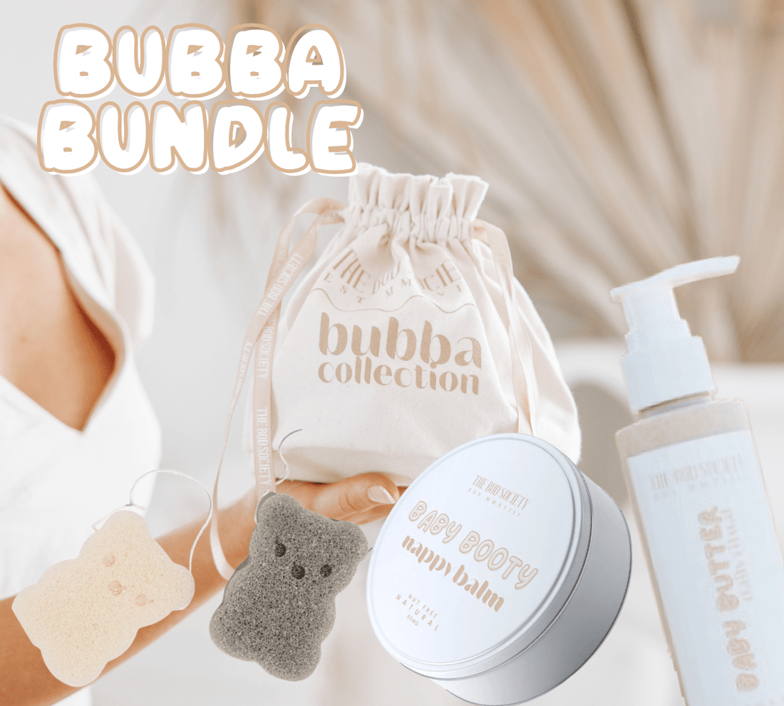 Bubba Skincare Bundle | Natural, Plant Based Baby Balm, Baby Butter and Konjac Sponges