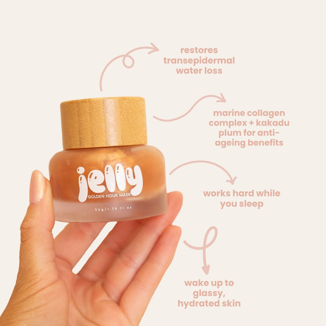 Golden Hour Jelly Mask 50g   |  Over-night Rejuvenating Face Mask