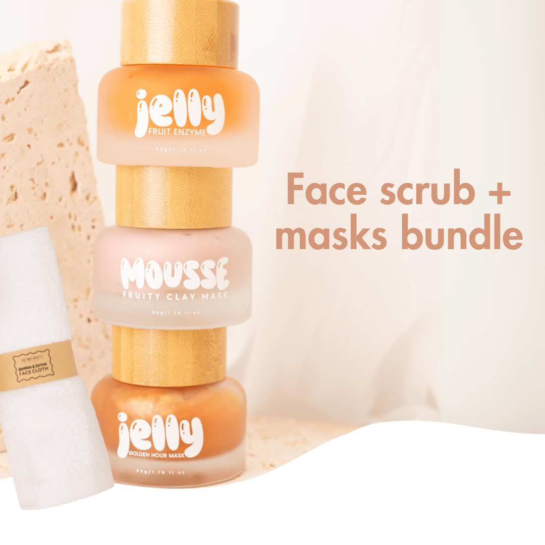 Mask & Scrub bundle |  Jelly Collection  |  Natural + Vegan Sustainable Skincare