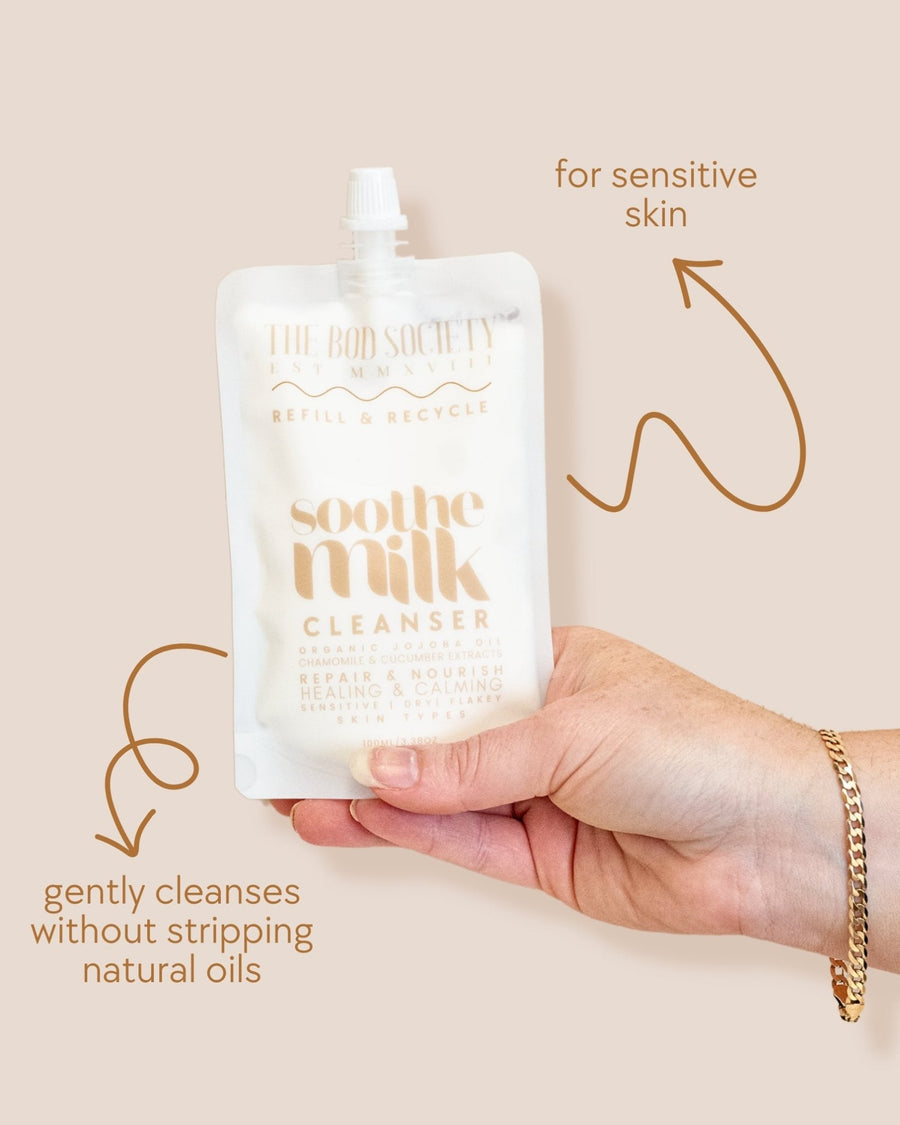 Soothe Milk Cleanser Refill 100ml | Plant Based, Cruelty-Free + Sustainable Face Cleanser for Sensitive Skin