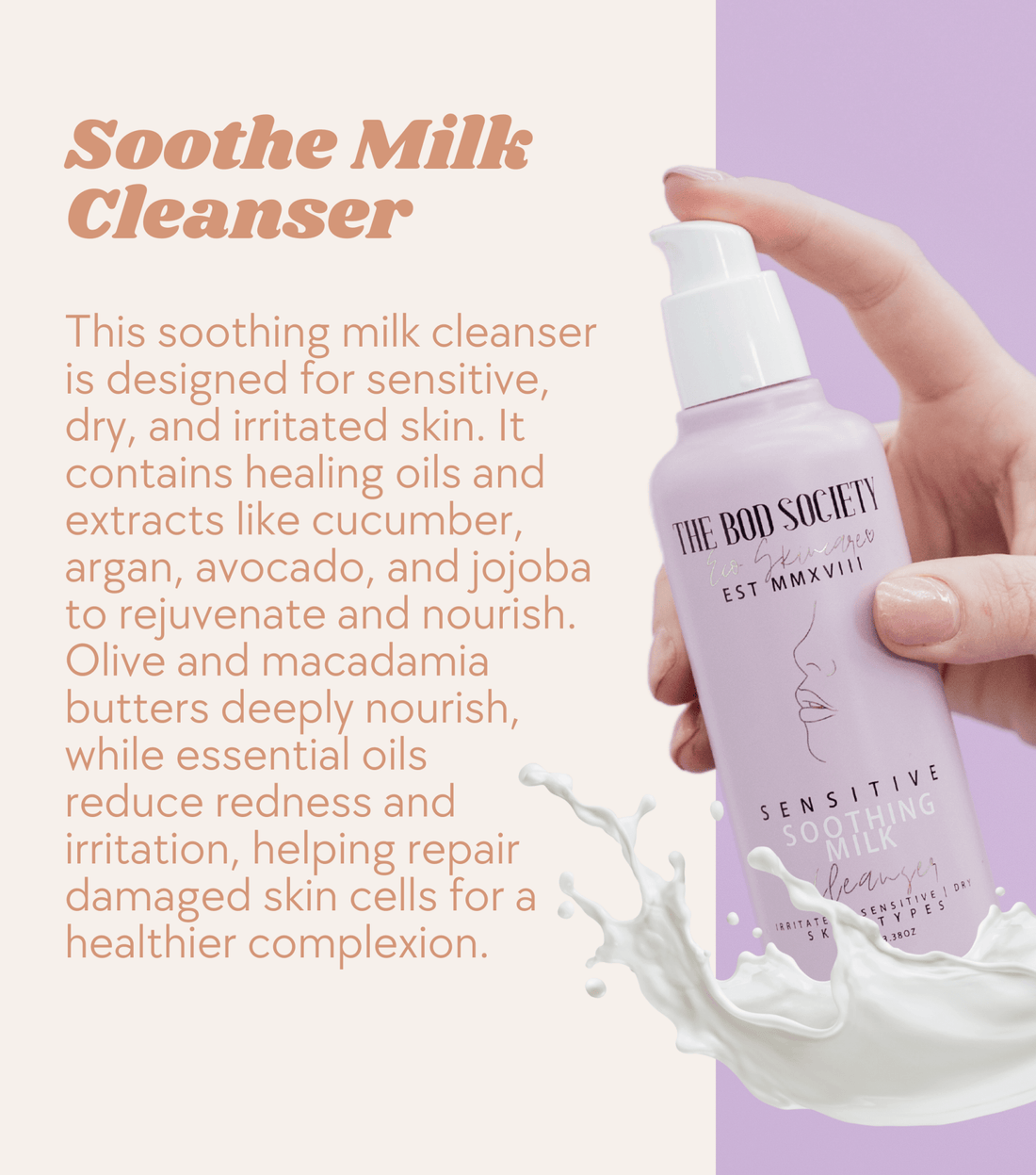 Sensitive Soothing Milk Cleanser Plant Based Eco Friendly