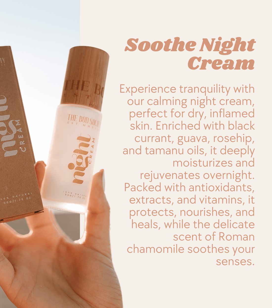 Nourishing Night Cream For Sensitive Skin 100% Natural